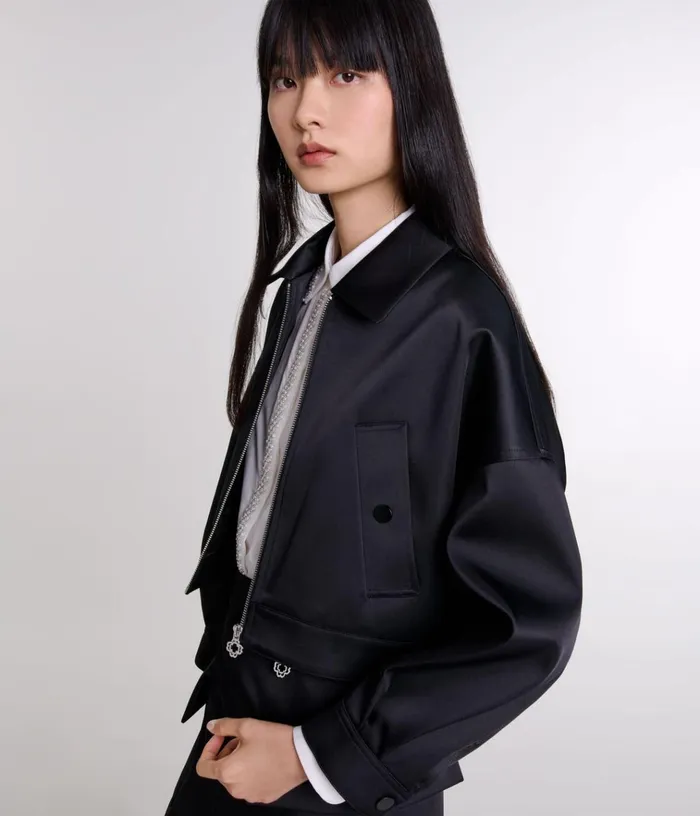 Women Satin Jacket Maje Blazers and Jackets