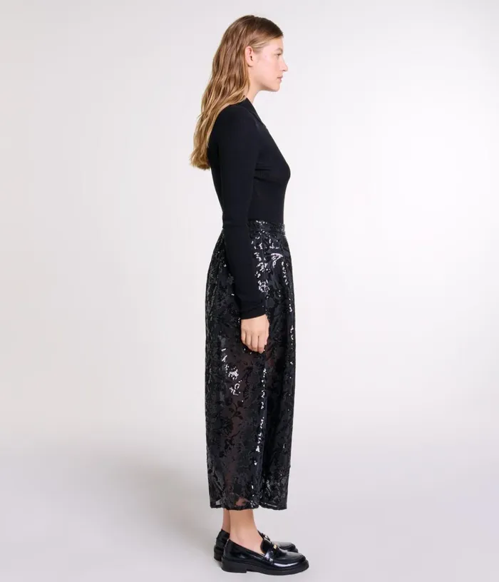Women Sequin Maxi Skirt Maje Skirts and Shorts