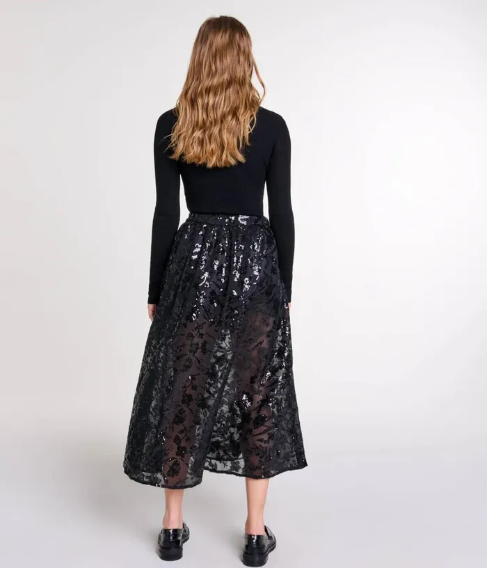 Women Sequin Maxi Skirt Maje Skirts and Shorts