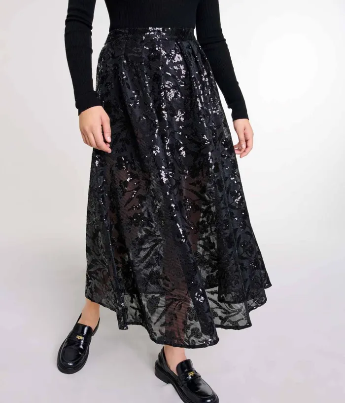 Women Sequin Maxi Skirt Maje Skirts and Shorts