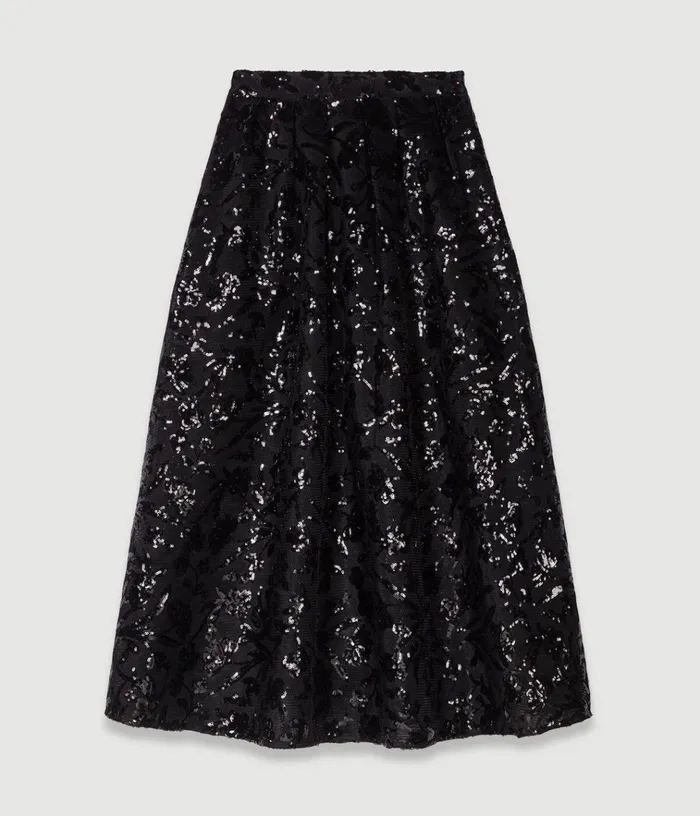 Women Sequin Maxi Skirt Maje Skirts and Shorts
