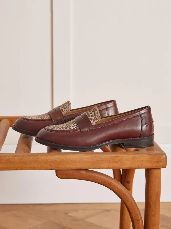 Women Shoes Cyrillus TwoColor Leather Loafers Peau De Bete