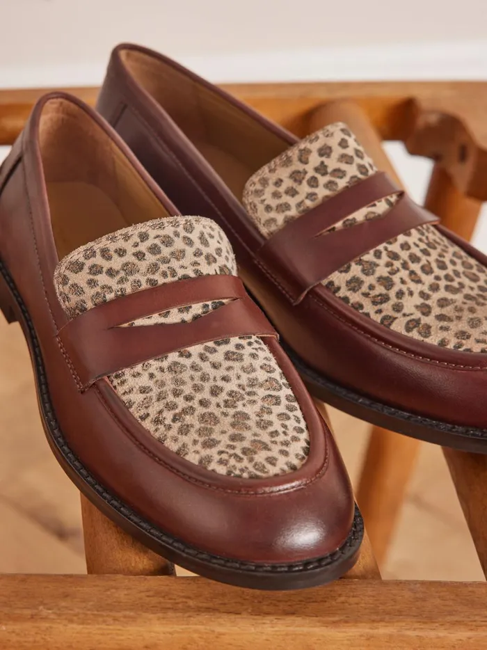 Women Shoes Cyrillus TwoColor Leather Loafers Peau De Bete