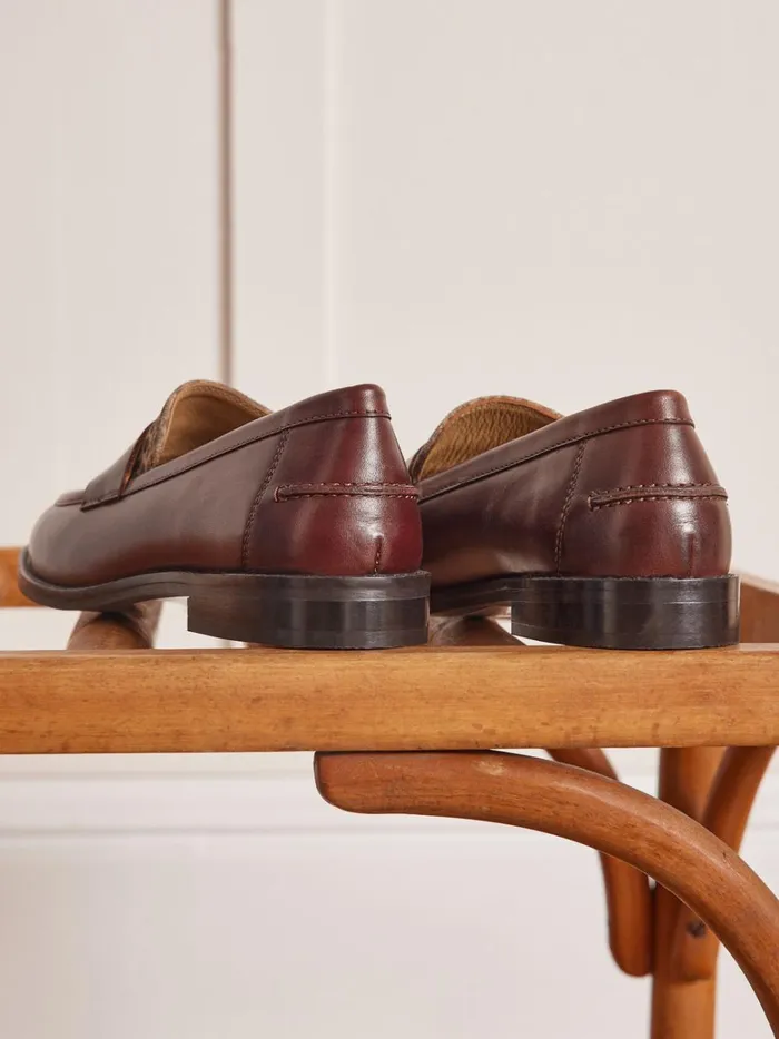Women Shoes Cyrillus TwoColor Leather Loafers Peau De Bete