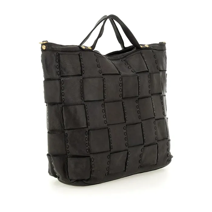 Women ShoppersTote Bags Campomaggi Edera Black Women ShoppersTote Bags Campomaggi Edera Black