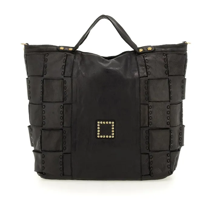 Women ShoppersTote Bags Campomaggi Edera Black Women ShoppersTote Bags Campomaggi Edera Black