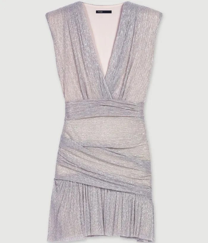 Women Short Metallic Dress Maje Dresses