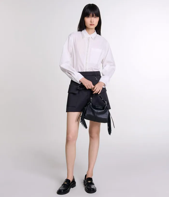 Women Short Satin Skirt Maje Skirts and Shorts
