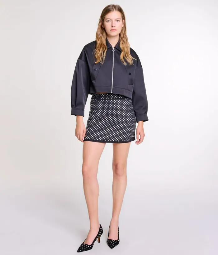 Women Short Skirt With Rhinestones Maje Skirts and Shorts