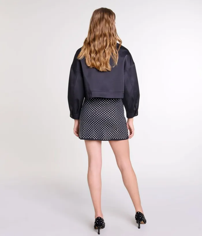 Women Short Skirt With Rhinestones Maje Skirts and Shorts