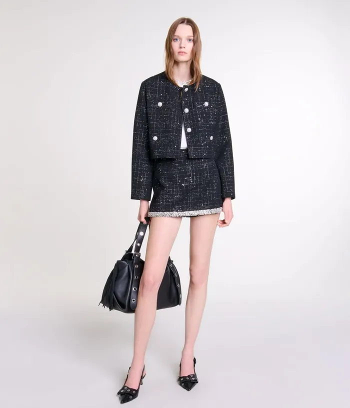 Women Short Tweed Jacket Maje Blazers and Jackets