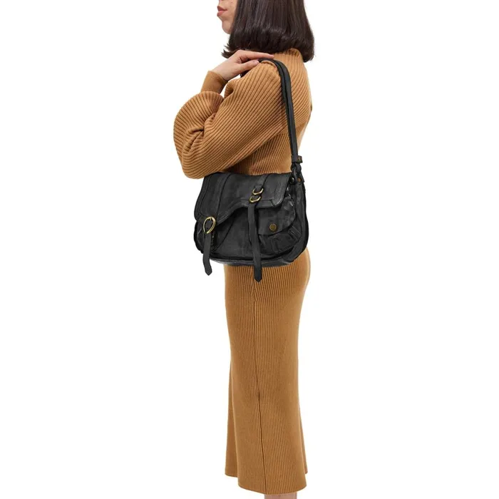 Women ShoulderHobo Bag Campomaggi Arya Black Women ShoulderHobo Bag Campomaggi Arya Black