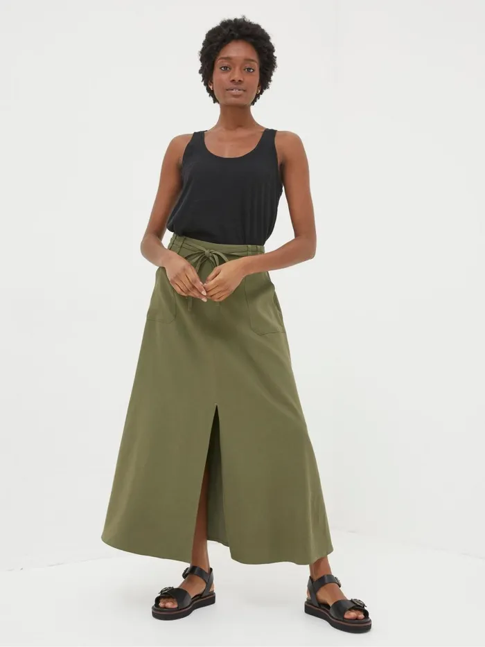 Women Skirts Fat Face Melanie Green Utility Midi Skirt