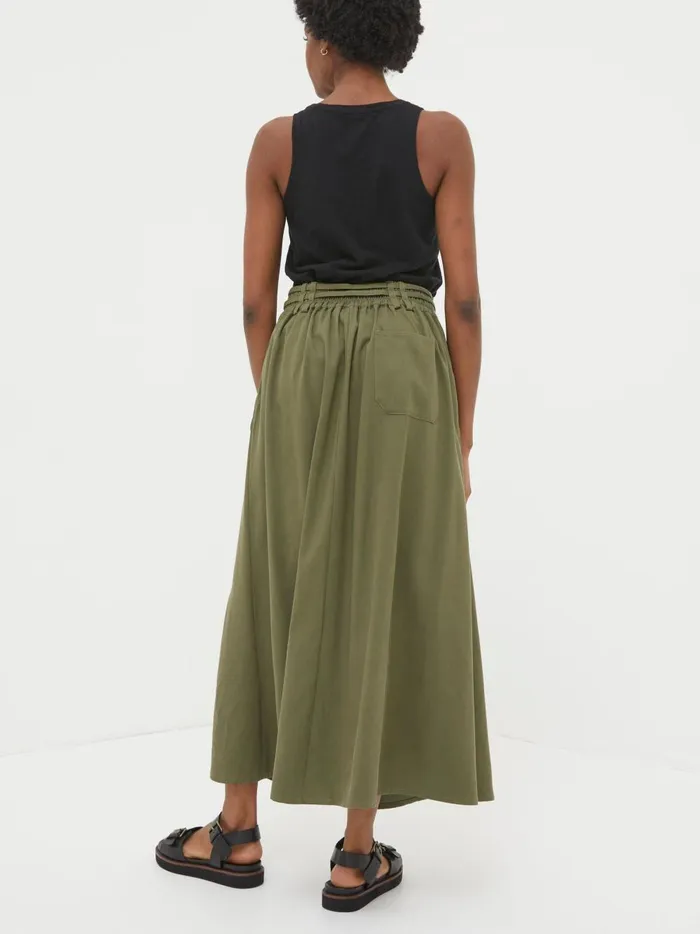 Women Skirts Fat Face Melanie Green Utility Midi Skirt