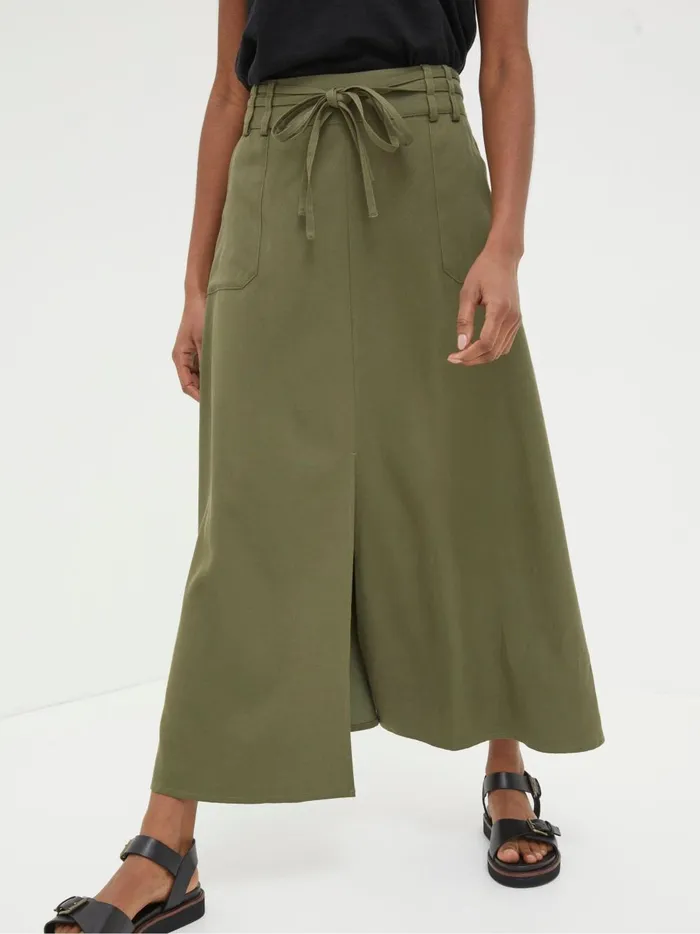 Women Skirts Fat Face Melanie Green Utility Midi Skirt