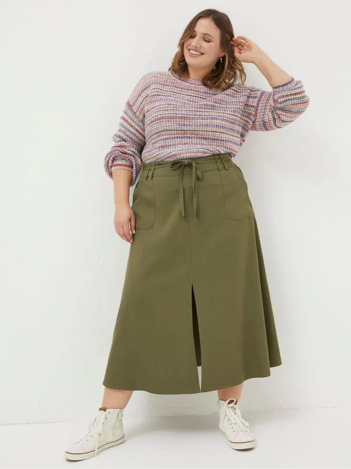 Women Skirts Fat Face Melanie Green Utility Midi Skirt