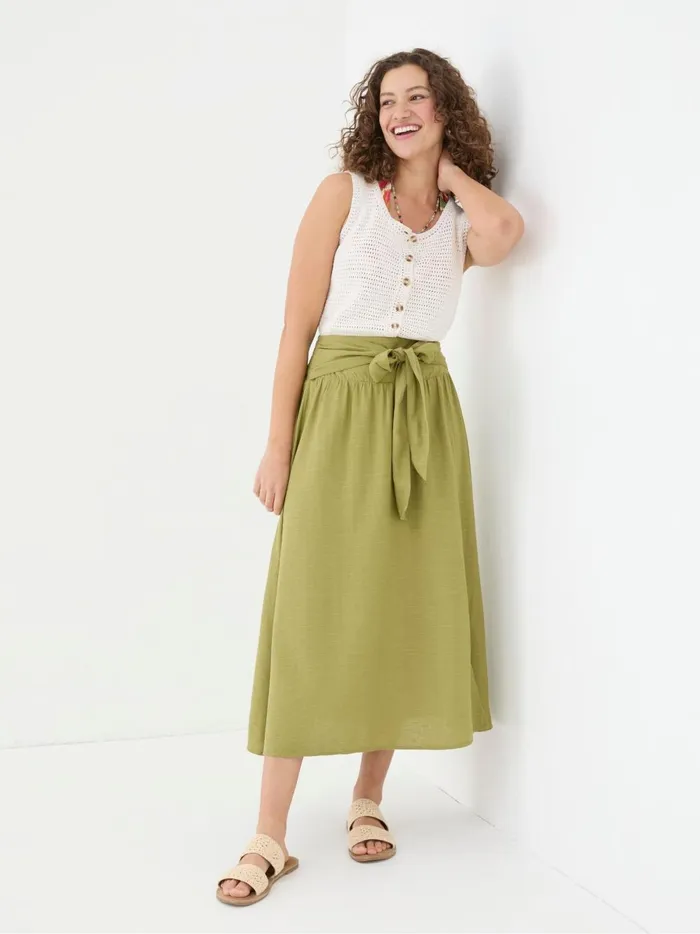 Women Skirts Fat Face Sascha Green Midi Skirt