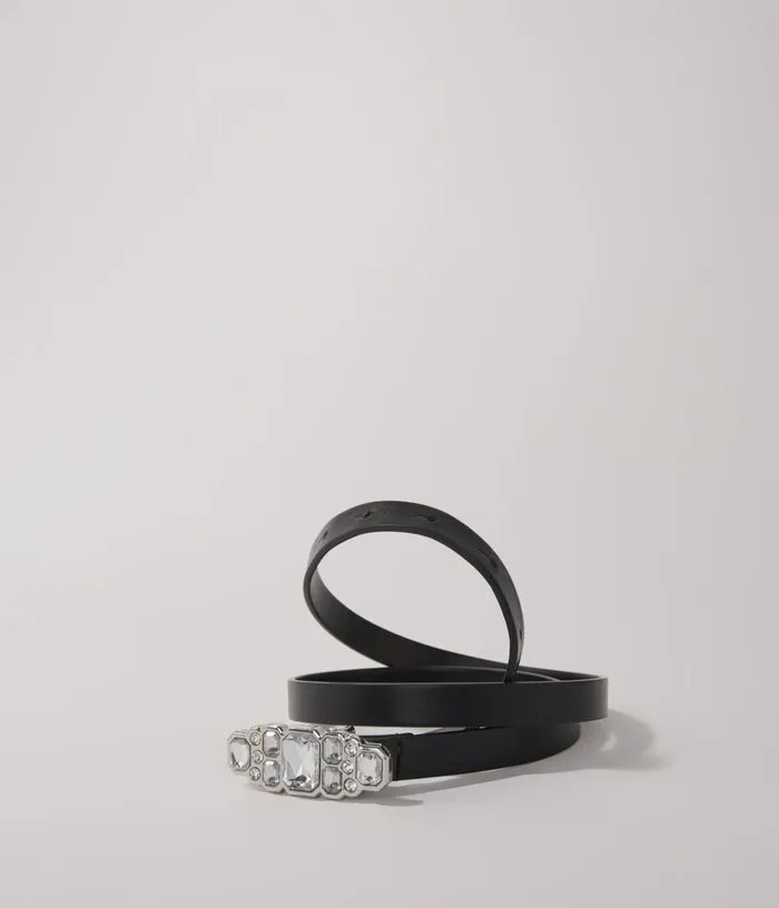 Women Slim Rhinestone Belt Maje Belts