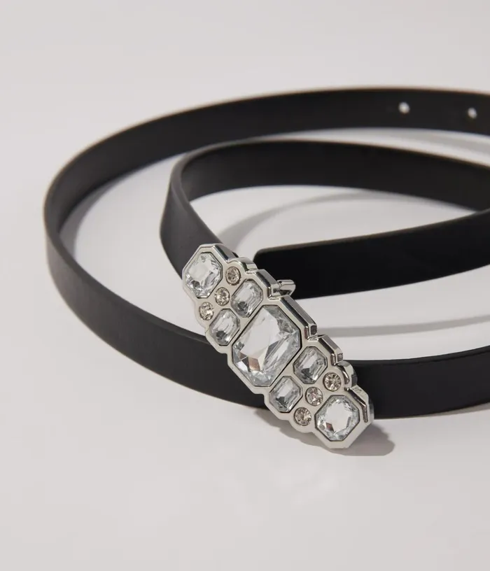 Women Slim Rhinestone Belt Maje Belts