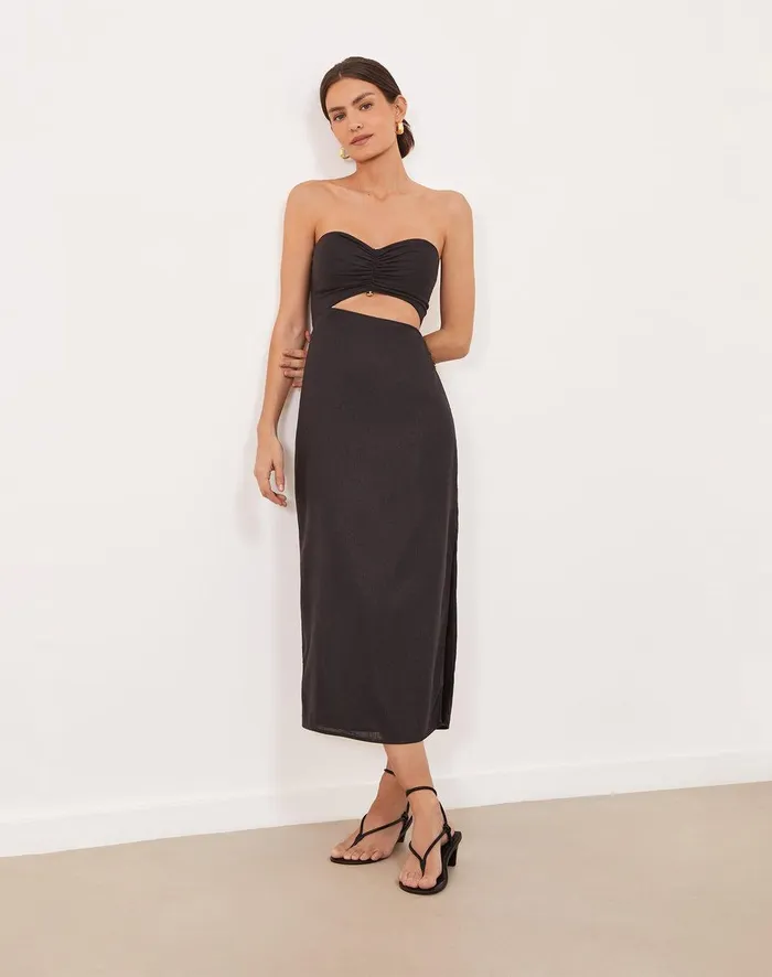 Women Sonny Detail Midi Dress 8211 Black ViX Paula Hermanny Dresses