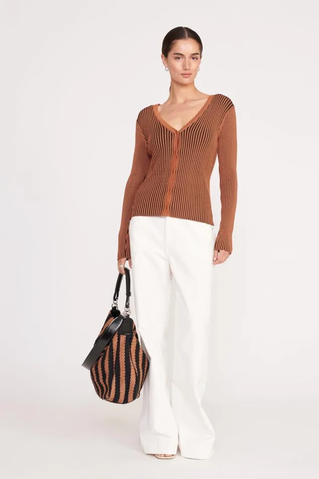 Women STAUD CARGO SWEATER BLACK TAN STAUD Tops Women STAUD CARGO SWEATER BLACK TAN STAUD Tops