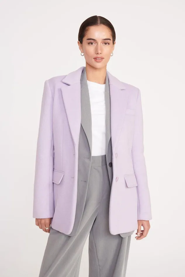 Women STAUD CITY BLAZER LAVENDER SUITING STAUD Outerwear and Jackets Women STAUD CITY BLAZER LAVENDER SUITING STAUD Outerwear and Jackets