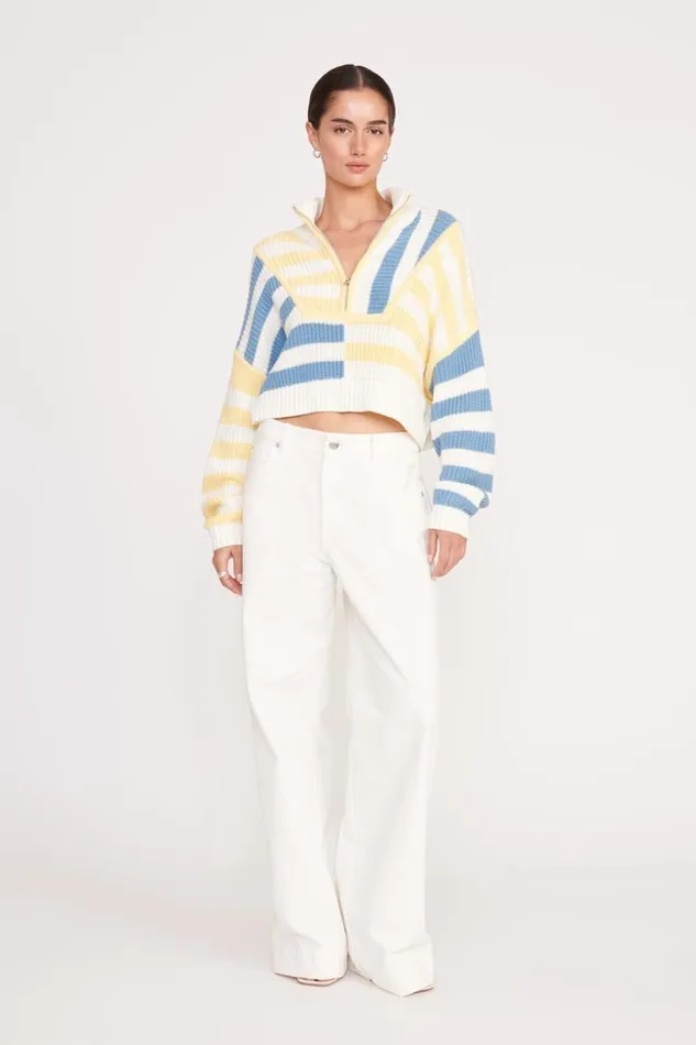 Women STAUD CROPPED HAMPTON SWEATER BUTTERCUP SEASHORE STRIPE STAUD Sweaters Women STAUD CROPPED HAMPTON SWEATER BUTTERCUP SEASHORE STRIPE STAUD Sweaters