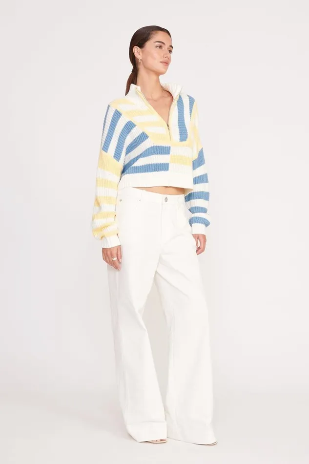 Women STAUD CROPPED HAMPTON SWEATER BUTTERCUP SEASHORE STRIPE STAUD Sweaters Women STAUD CROPPED HAMPTON SWEATER BUTTERCUP SEASHORE STRIPE STAUD Sweaters