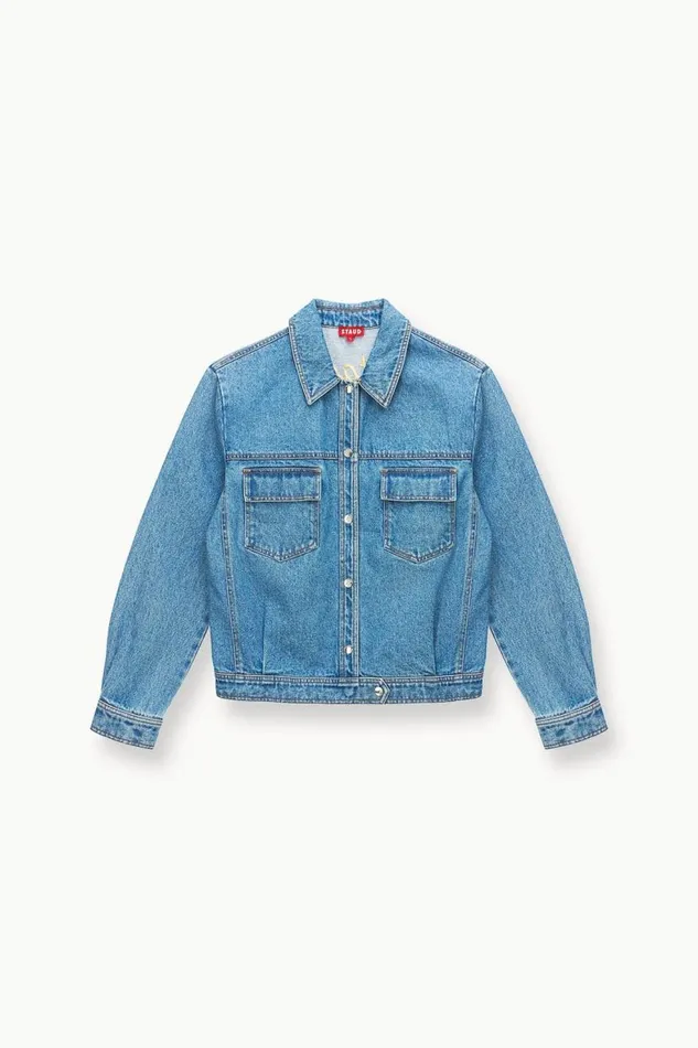 Women STAUD CUSTOM CLASSIC OVERSIZED RYAN JACKET MEDIUM WASH STAUD Denim Women STAUD CUSTOM CLASSIC OVERSIZED RYAN JACKET MEDIUM WASH STAUD Denim