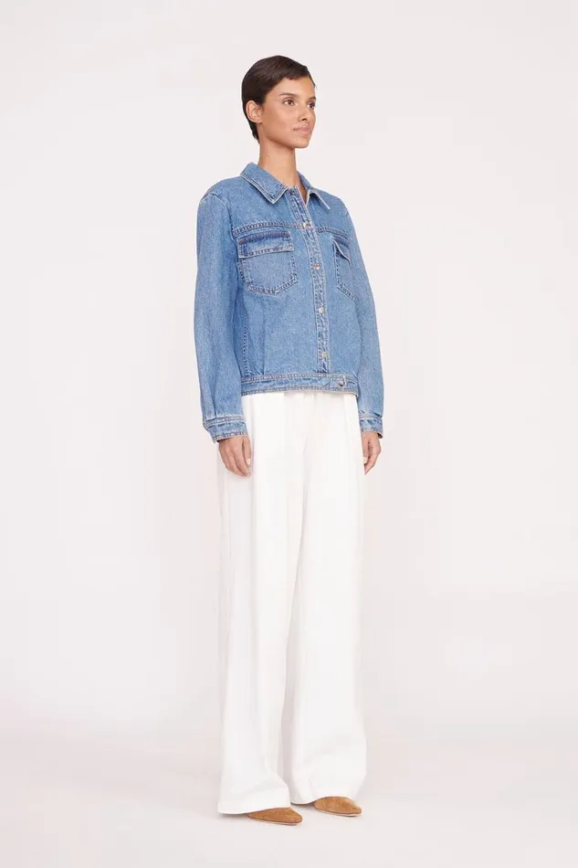 Women STAUD CUSTOM CLASSIC OVERSIZED RYAN JACKET MEDIUM WASH STAUD Denim Women STAUD CUSTOM CLASSIC OVERSIZED RYAN JACKET MEDIUM WASH STAUD Denim