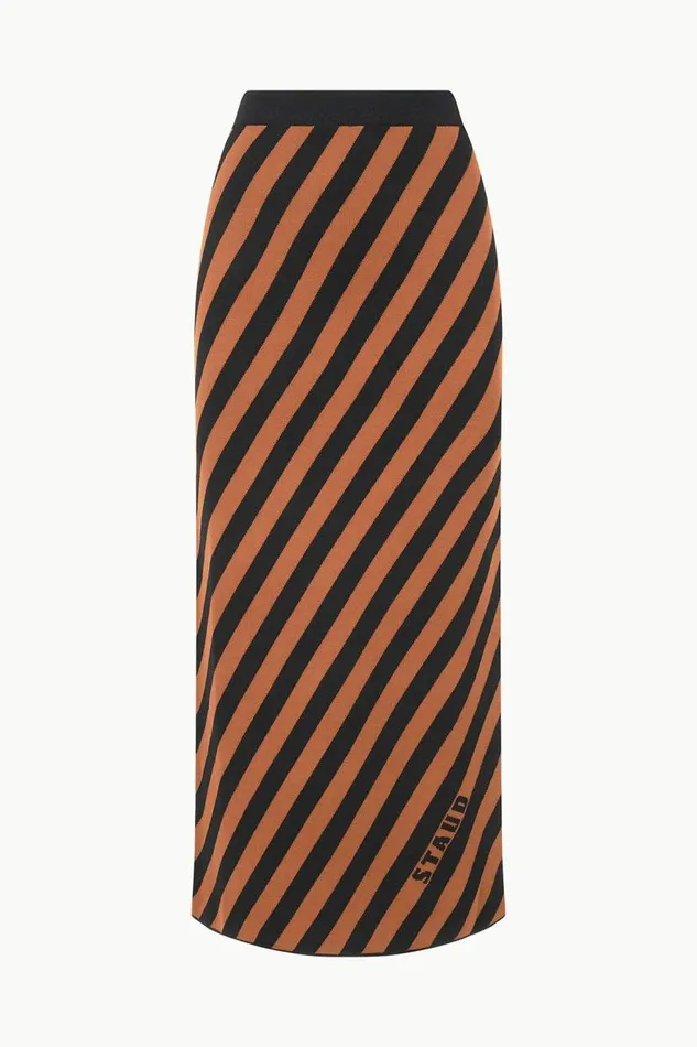 Women STAUD GIOVANNI SKIRT BLACK TAN SEASHORE STRIPE STAUD Skirts Women STAUD GIOVANNI SKIRT BLACK TAN SEASHORE STRIPE STAUD Skirts