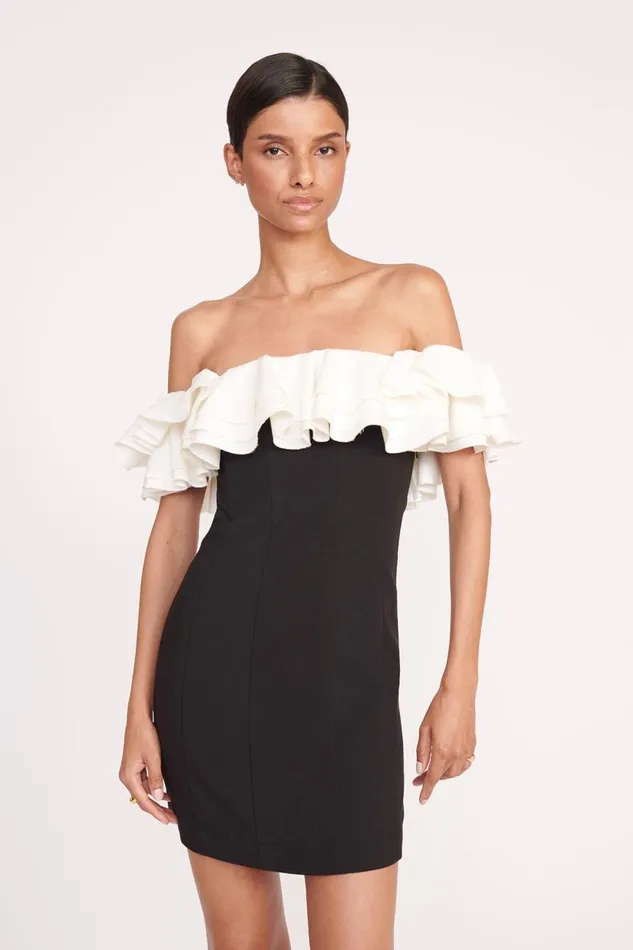 Women STAUD KIARA DRESS BLACK IVORY STAUD Dresses Women STAUD KIARA DRESS BLACK IVORY STAUD Dresses