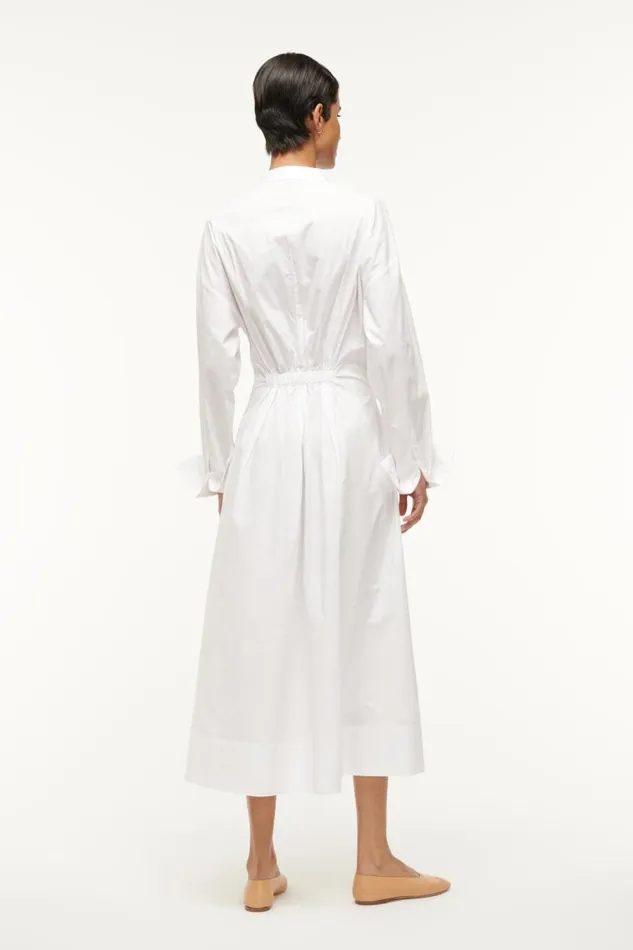 Women STAUD MIDI LORENZA DRESS WHITE STAUD Dresses Women STAUD MIDI LORENZA DRESS WHITE STAUD Dresses