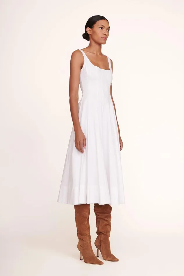 Women STAUD WELLS DRESS WHITE STAUD Dresses Women STAUD WELLS DRESS WHITE STAUD Dresses