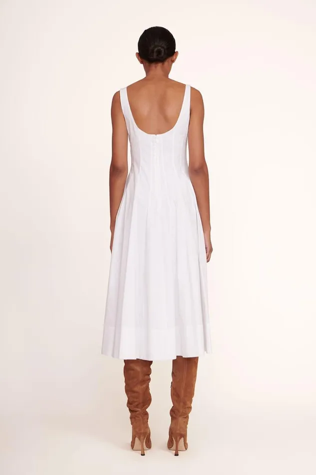 Women STAUD WELLS DRESS WHITE STAUD Dresses Women STAUD WELLS DRESS WHITE STAUD Dresses