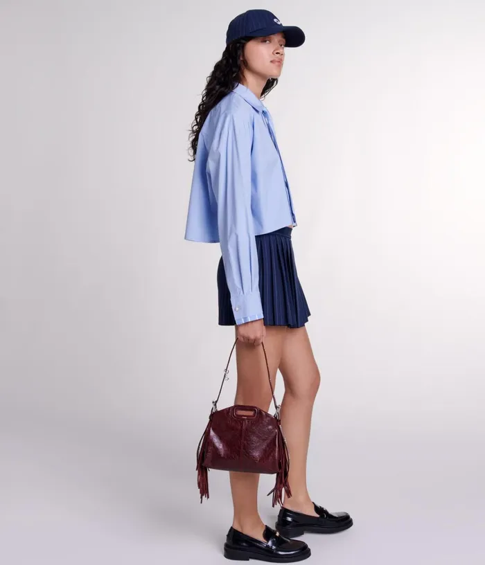 Women Striped Layered Effect Shorts Maje Skirts and Shorts