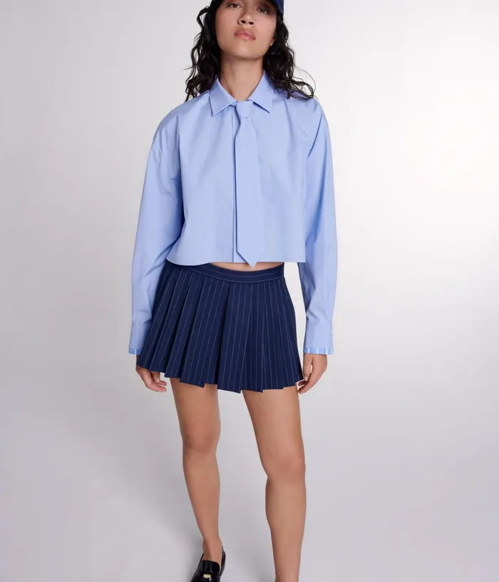 Women Striped Layered Effect Shorts Maje Skirts and Shorts