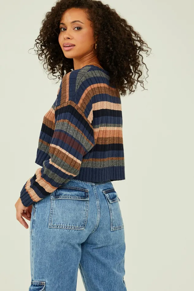 Women Sweaters Altar8217d State Parker Cropped Stripe Sweater