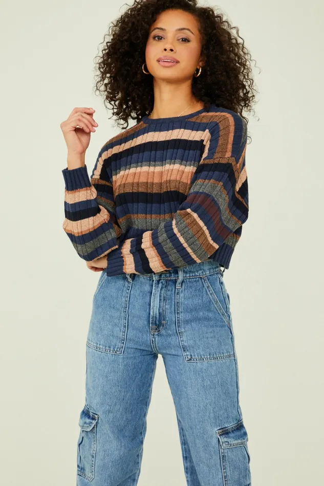 Women Sweaters Altar8217d State Parker Cropped Stripe Sweater