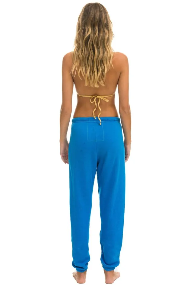 Women Sweatpants Aviator Nation Logo Sweatpants 8211 Ocean