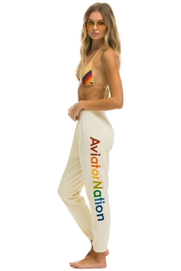Women Sweatpants Aviator Nation North Shore Sweatpants 8211 Vintage White