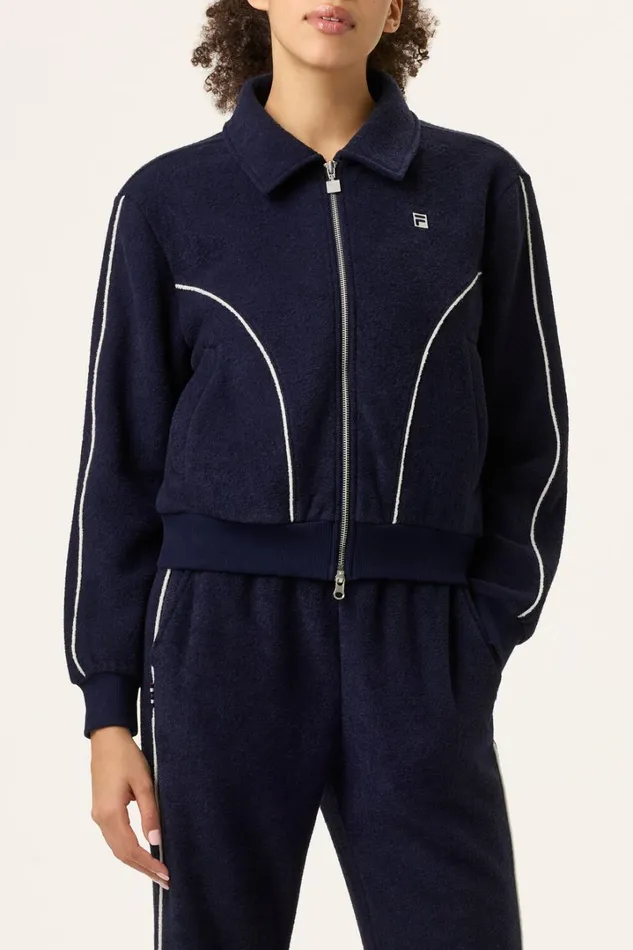 Women Tennis Terry Track Top 400 Ink Navy Fila Matching Sets Women Tennis Terry Track Top 400 Ink Navy Fila Matching Sets