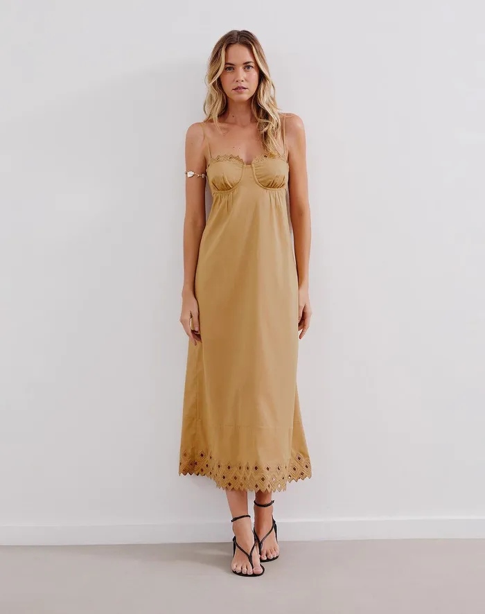 Women Tess Long Dress 8211 Walnut ViX Paula Hermanny Dresses