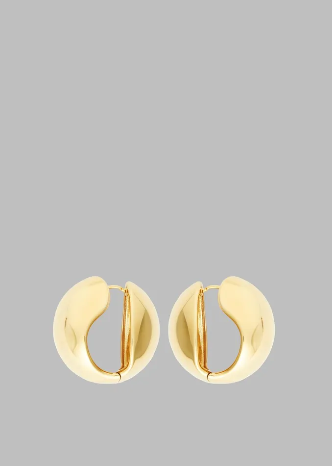 Women The Frankie Shop Coperni Creole Logo Earrings 8211 Gold