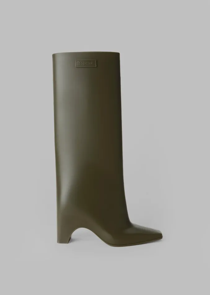 Women The Frankie Shop Coperni Rubber Bridge Boots 8211 Green