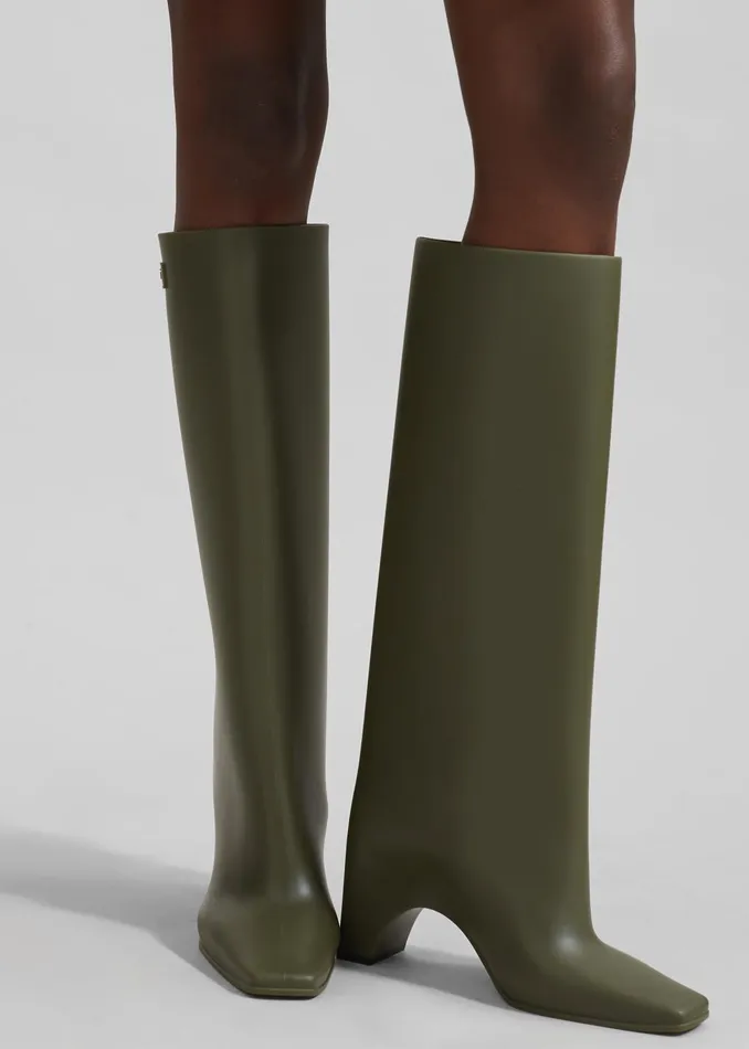 Women The Frankie Shop Coperni Rubber Bridge Boots 8211 Green