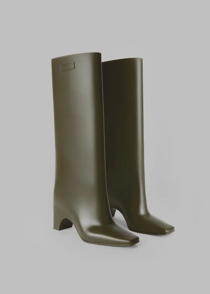 Women The Frankie Shop Coperni Rubber Bridge Boots 8211 Green