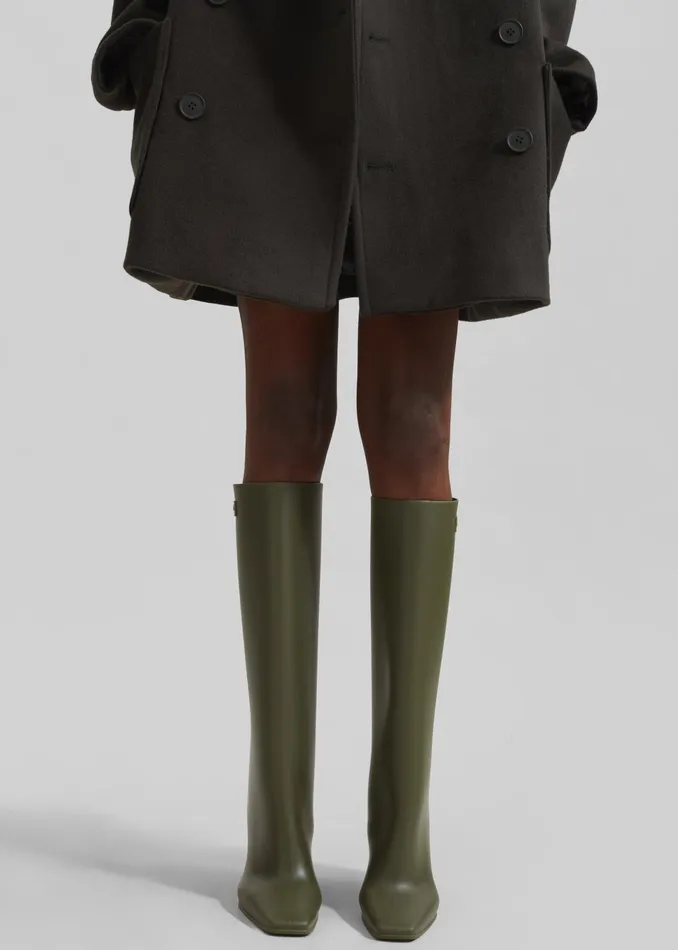 Women The Frankie Shop Coperni Rubber Bridge Boots 8211 Green