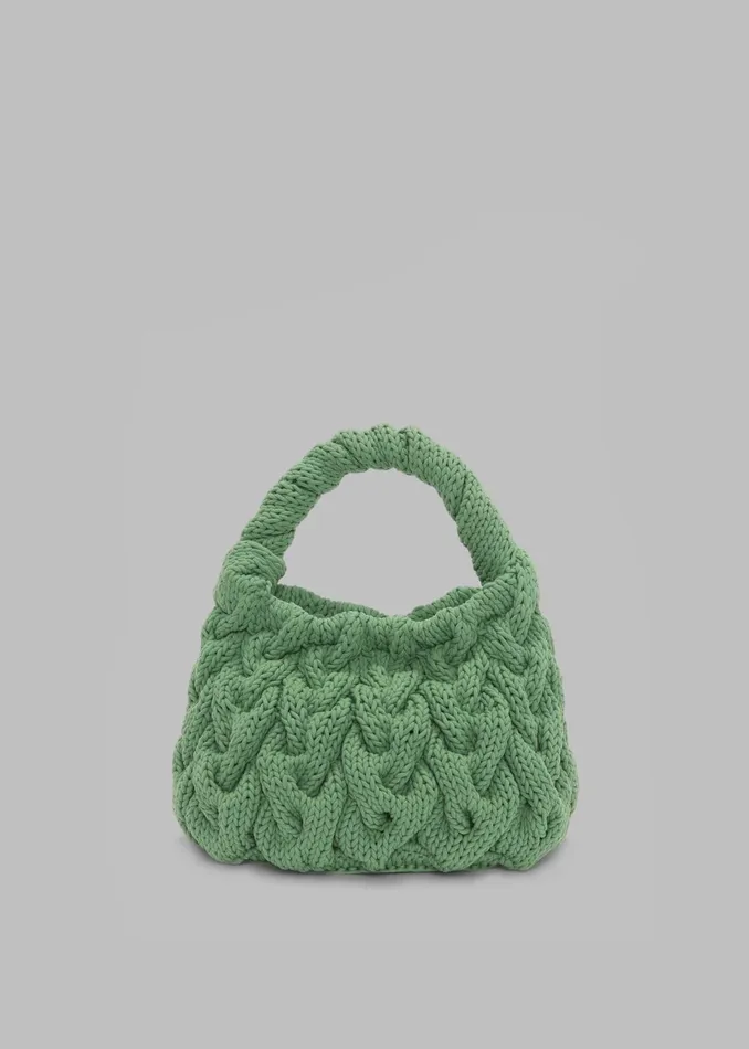 Women The Frankie Shop Jw Anderson Cable Knit Bag 8211 Green