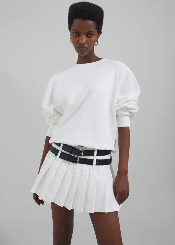 Women The Frankie Shop Toni Leather Belt 8211 Black